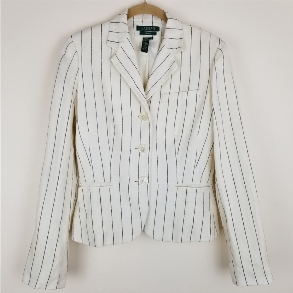 RALPH LAUREN fitted pinstripe blazer